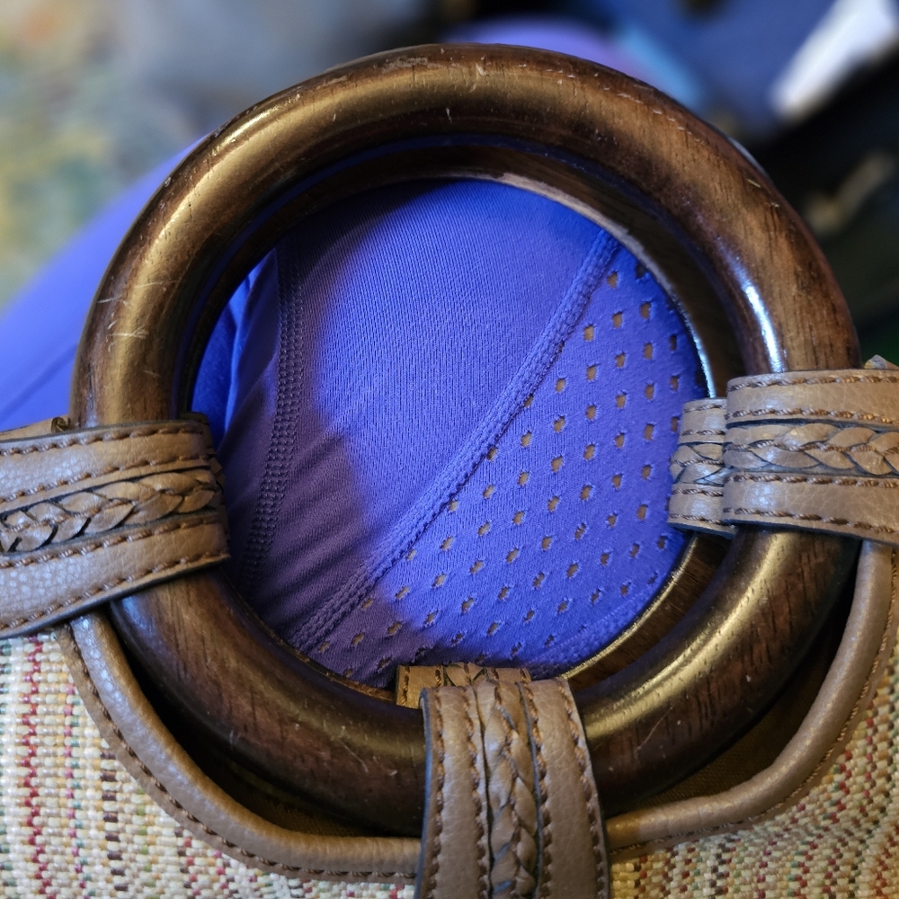 Fossil Multi Color Wood Handle Clutch - Picture 9 of 13